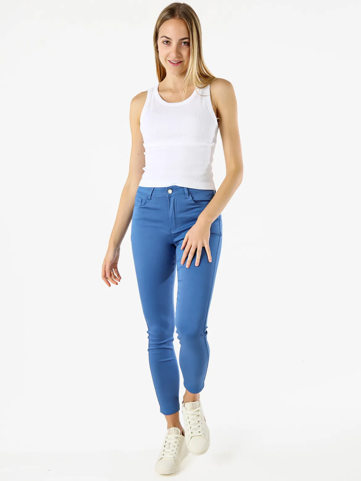 Max & Liu Pantaloni donna push-up - blu