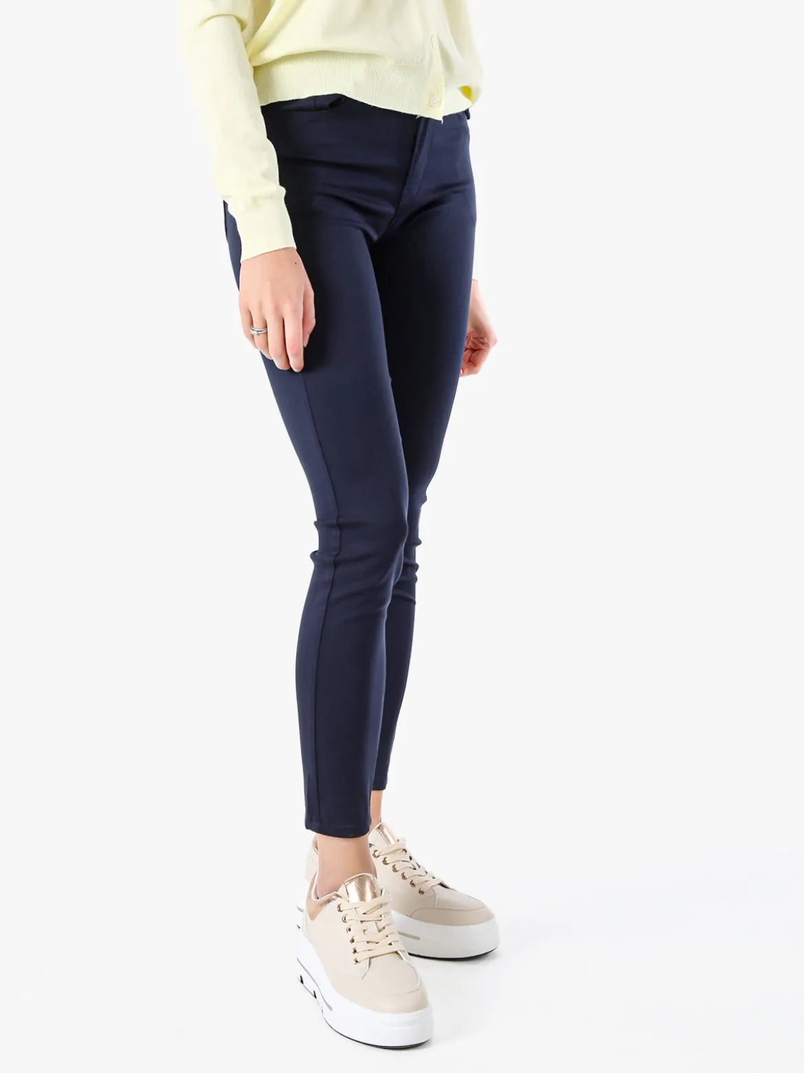Max & Liu Pantaloni donna push-up - blu scuro