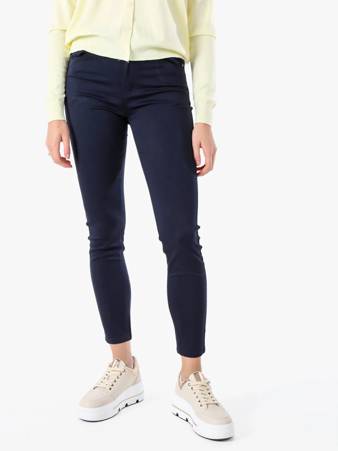 Max & Liu Pantaloni donna push-up - blu scuro
