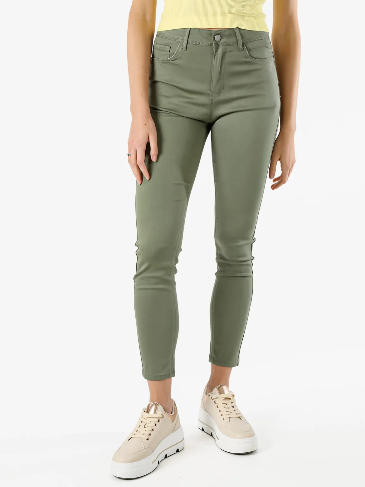 Max & Liu Pantaloni donna push-up - verde
