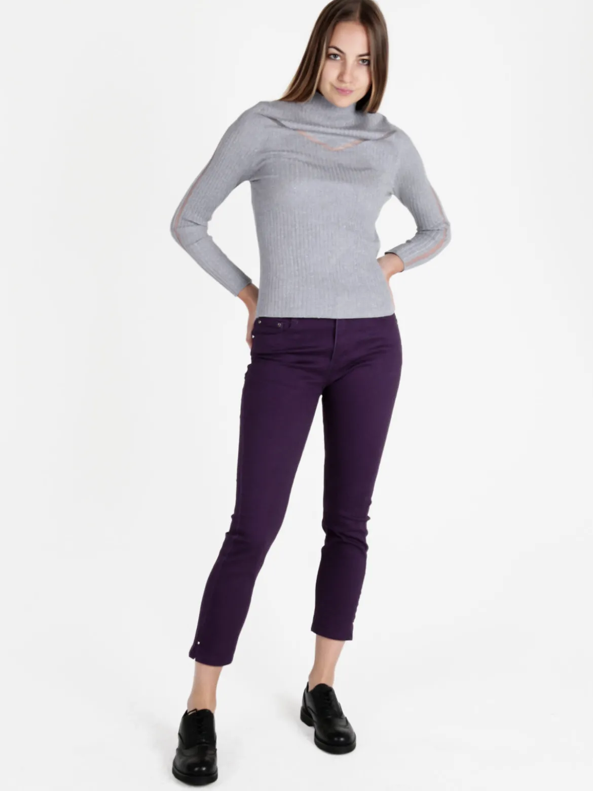 Max & Liu Pantaloni donna regular fit con dettagli strass