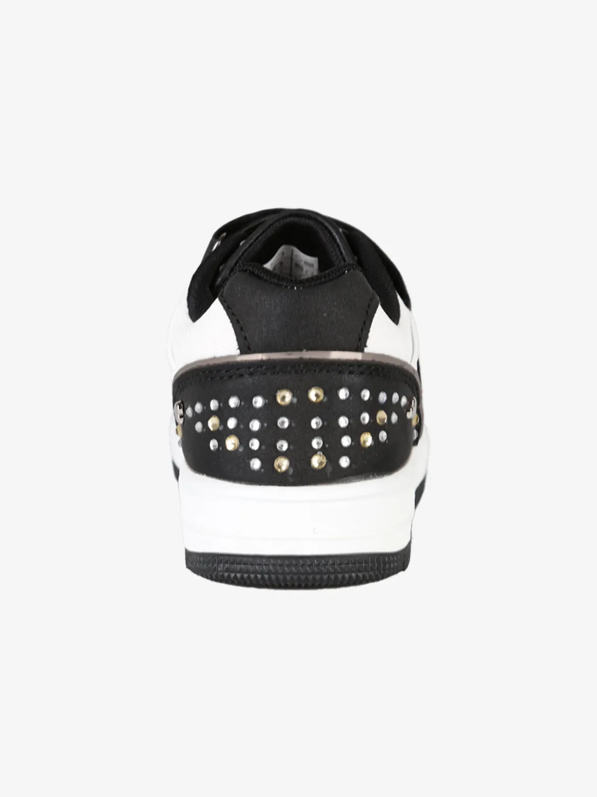 Melania Sneakers bicolore da bambina con strass e cinturino a strappo
