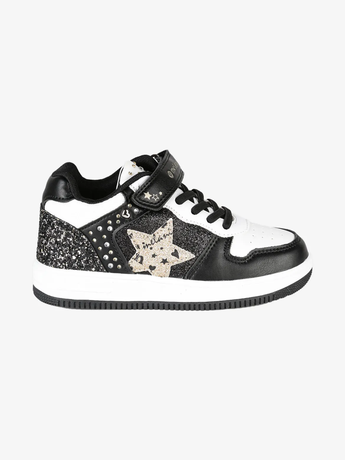 Melania Sneakers da bambina bicolore con cinturino a strappo