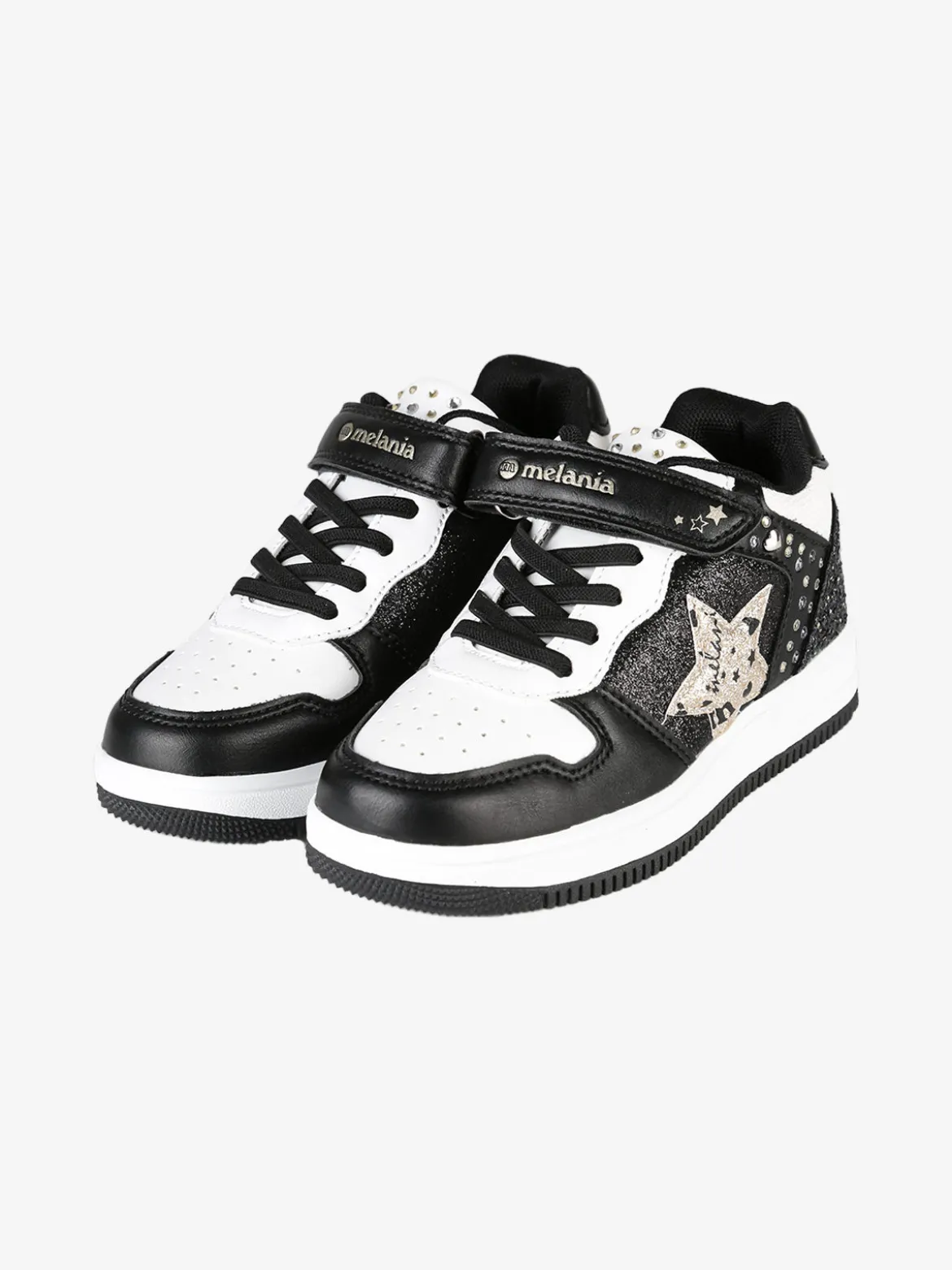 Melania Sneakers da bambina bicolore con cinturino a strappo