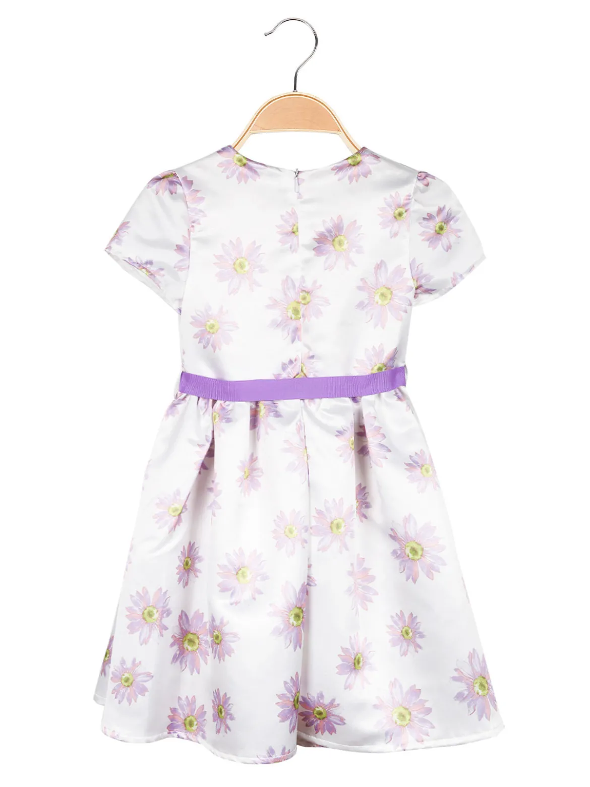 Melany Rose Abito elegante a maniche corte da bambina con stampa fiori
