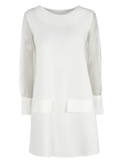 Melitea Abito girocollo da donna con maniche in tulle