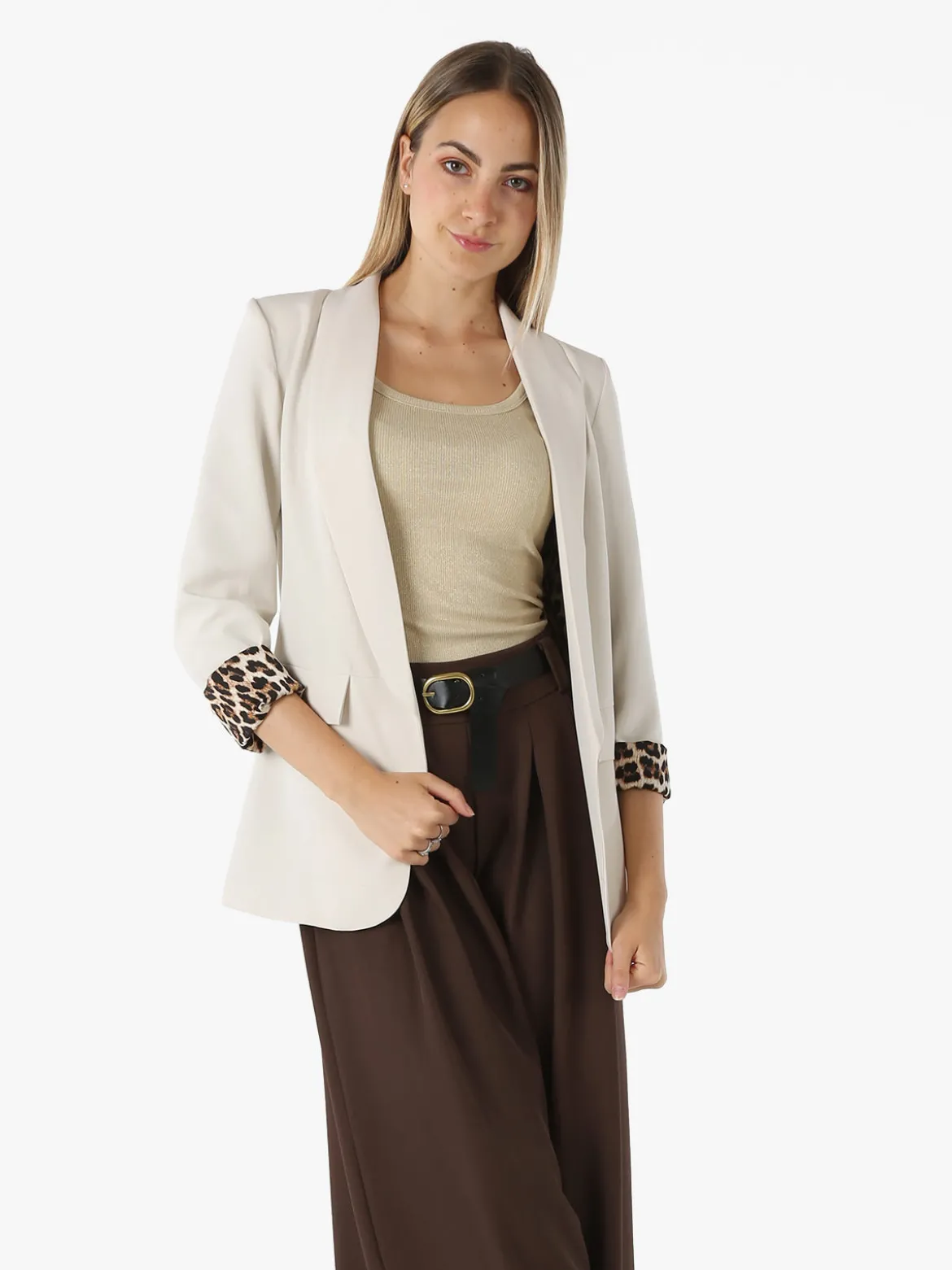 Melitea Blazer donna aperto - beige
