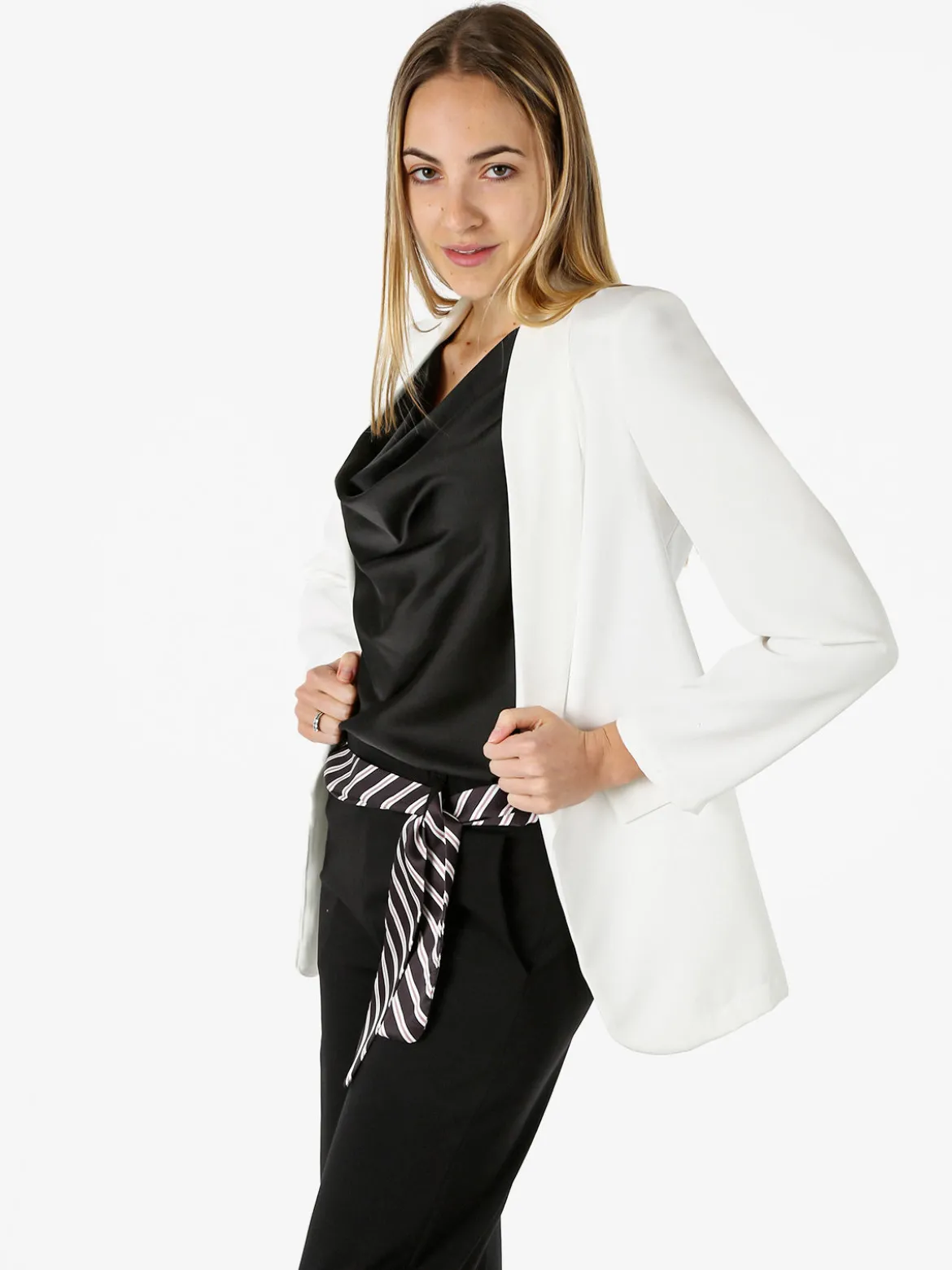 Melitea Blazer donna aperto - bianco