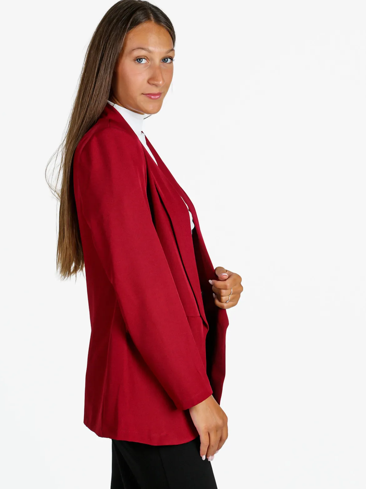 Melitea Blazer donna aperto tinta unita - bordeaux