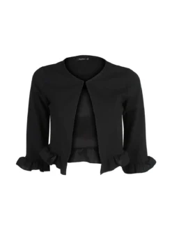 Melitea Cardigan donna aperto davanti con volant