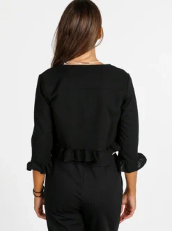 Melitea Cardigan donna aperto davanti con volant