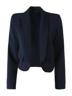 Melitea Giacca corta elegante senza chiusura - blu scuro