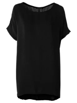 Melitea Maxi blusa da donna a maniche corte - nero
