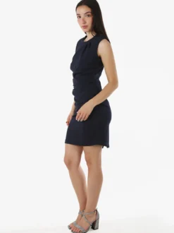 Melitea Vestito smanicato da donna a tubino - blu scuro