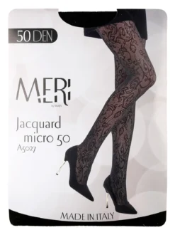 Meri Collant donna jacquard micro 50 denari - nero