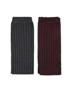 Meri Confezione da 2 paia di gambaletti stampa pied de poule - assortito