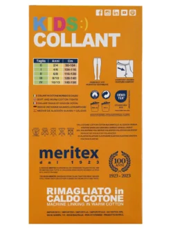 Meritex Collant da bambina in maglia caldo cotone - bianco