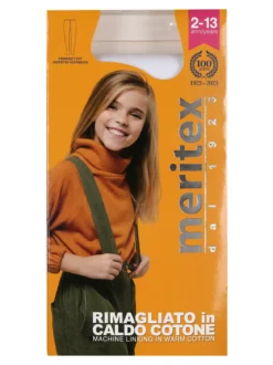 Meritex Collant da bambina in maglia caldo cotone - rosso