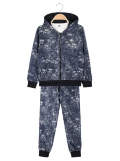 Mg Fashion Studio Completo 3 pezzi da bambino con cappuccio e zip - blu