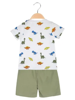 Mg Kids Completo corto da neonato con t-shirt dinosauri e bermuda