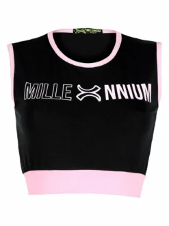 Millennium Top sportivo donna con stampa scritta