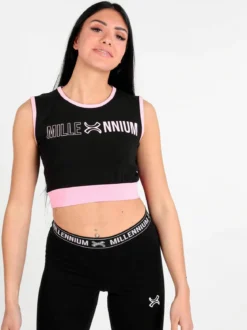Millennium Top sportivo donna con stampa scritta
