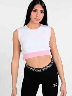 Millennium Top sportivo donna con stampa scritta