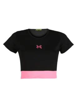 Millennium T-shirt crop donna in cotone elasticizzato
