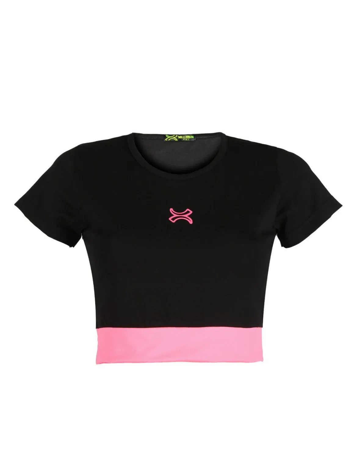 Millennium T-shirt crop donna in cotone elasticizzato