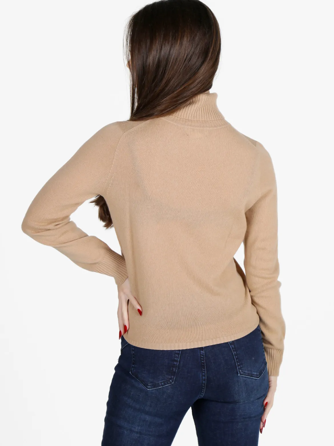 Mimoii Maglione dolcevita da donna in misto lana e cashemere