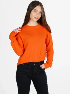 Mimoii Maglione donna in misto lana e cashemere con bottoni decorativi