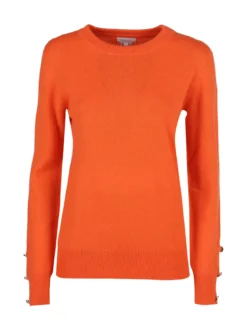 Mimoii Maglione donna in misto lana e cashemere con bottoni decorativi