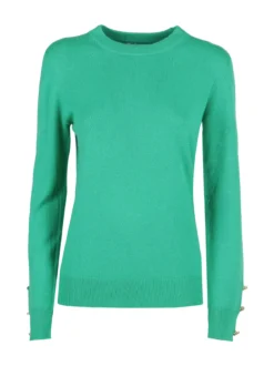 Mimoii Maglione donna in misto lana e cashemere con bottoni decorativi