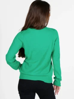 Mimoii Maglione donna in misto lana e cashemere con bottoni decorativi