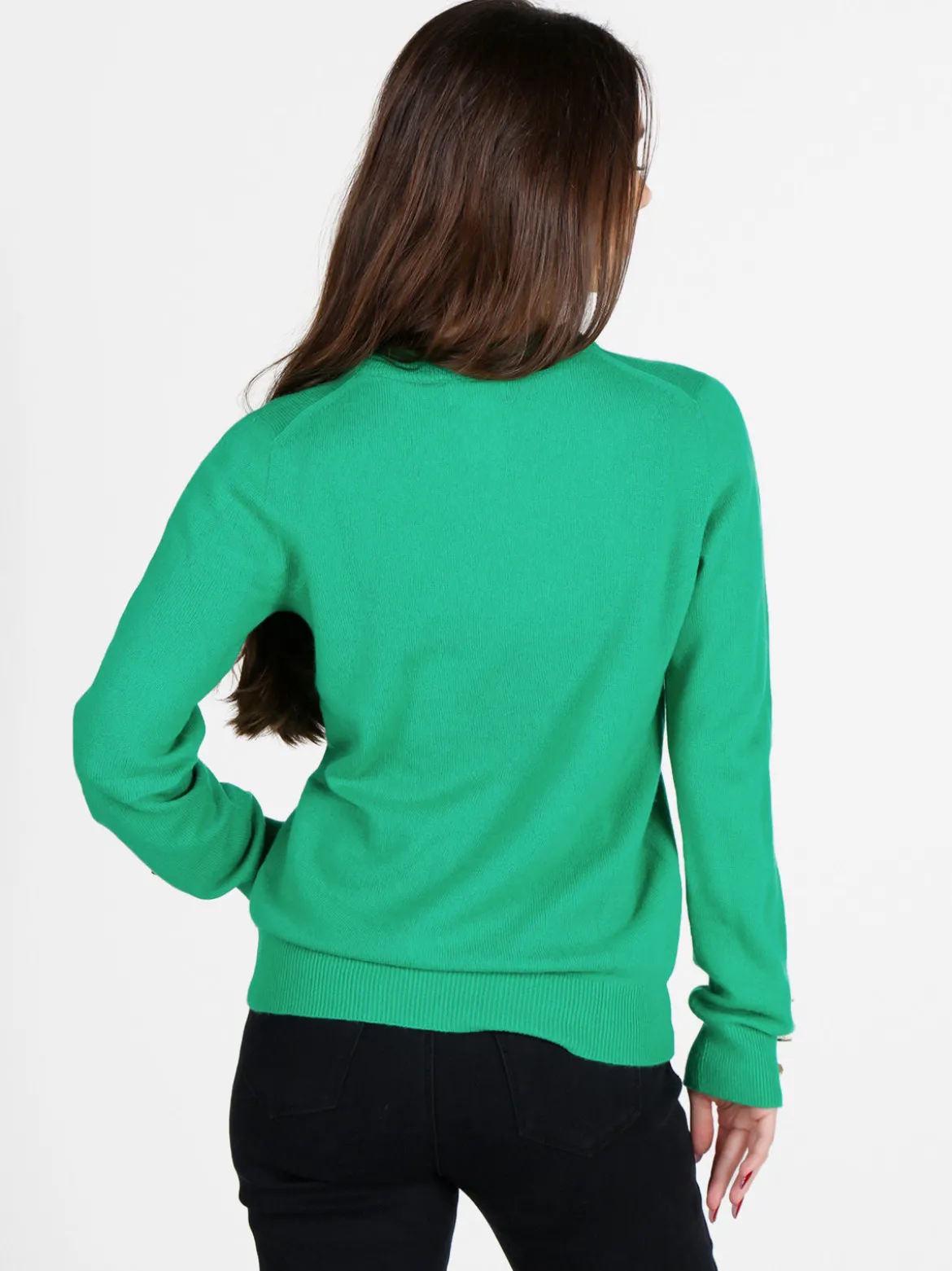 Mimoii Maglione donna in misto lana e cashemere con bottoni decorativi