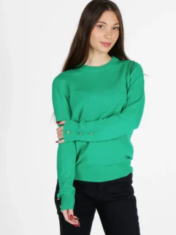 Mimoii Maglione donna in misto lana e cashemere con bottoni decorativi