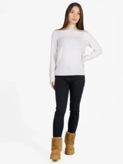Mimoii Maglione donna tinta unita in misto lana e cashemere