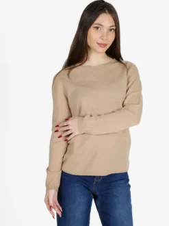 Mimoii Maglione donna tinta unita in misto lana e cashemere