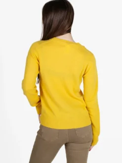 Mimoii Maglione girocollo da donna in misto lana e cashemere