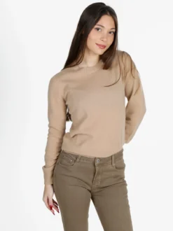 Mimoii Maglione girocollo da donna in misto lana e cashemere
