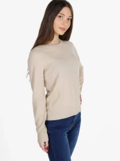 Mimoii Maglione girocollo da donna in misto lana e cashemere