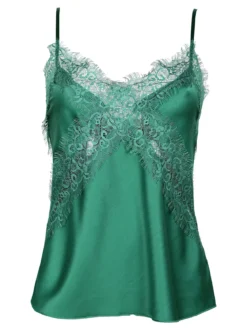 Miranda Top donna effetto raso con pizzo