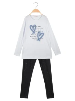 Miss Bellina Completo 2 pezzi da bambina con leggings luccicante