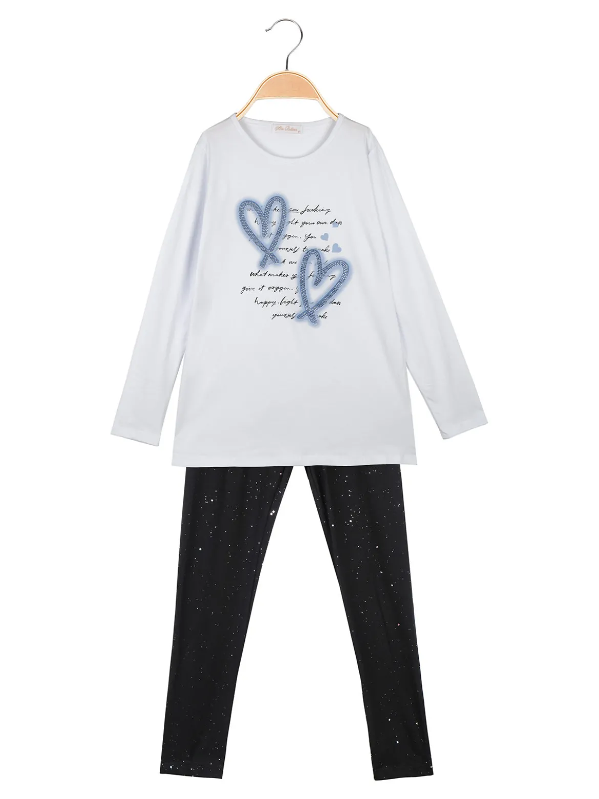Miss Bellina Completo 2 pezzi da bambina con leggings luccicante