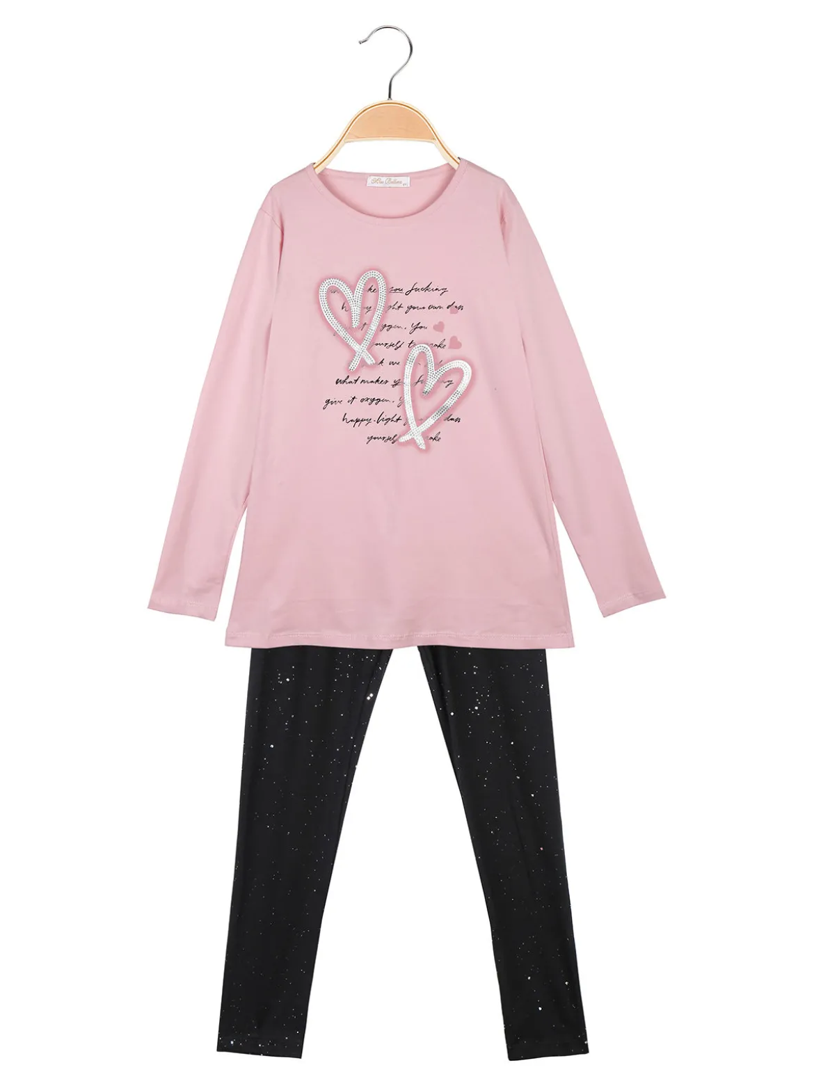 Miss Bellina Completo 2 pezzi da bambina con leggings luccicante