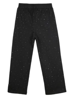 Miss Bellina Pantaloni da bambina a gamba larga con strass - nero