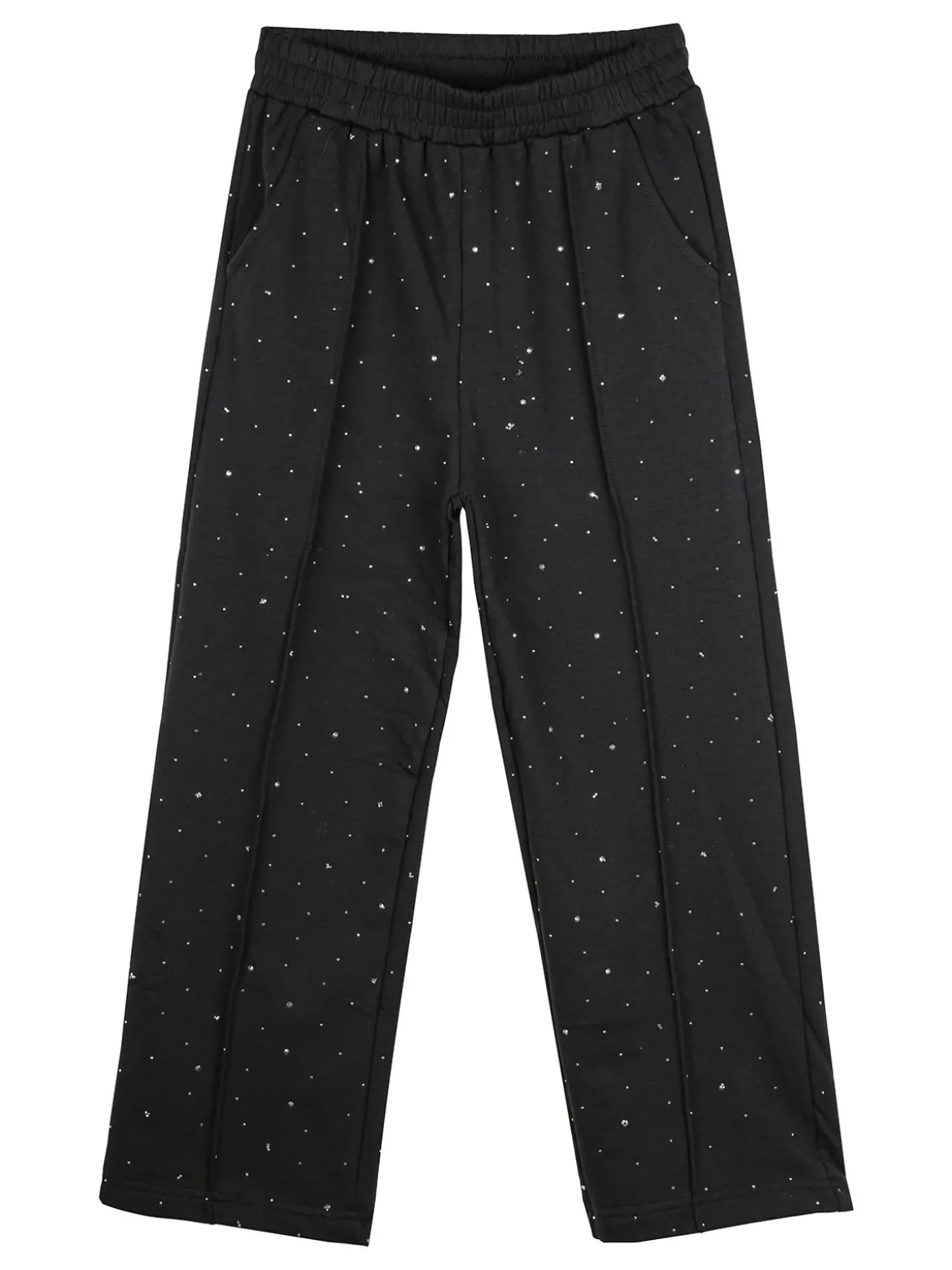Miss Bellina Pantaloni da bambina a gamba larga con strass - nero