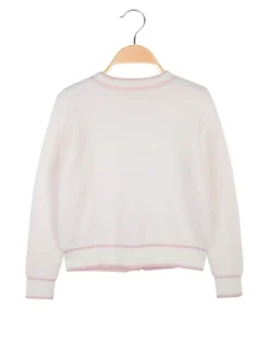 Miss Brum Cardigan da bambina in ecopelo con bottoni