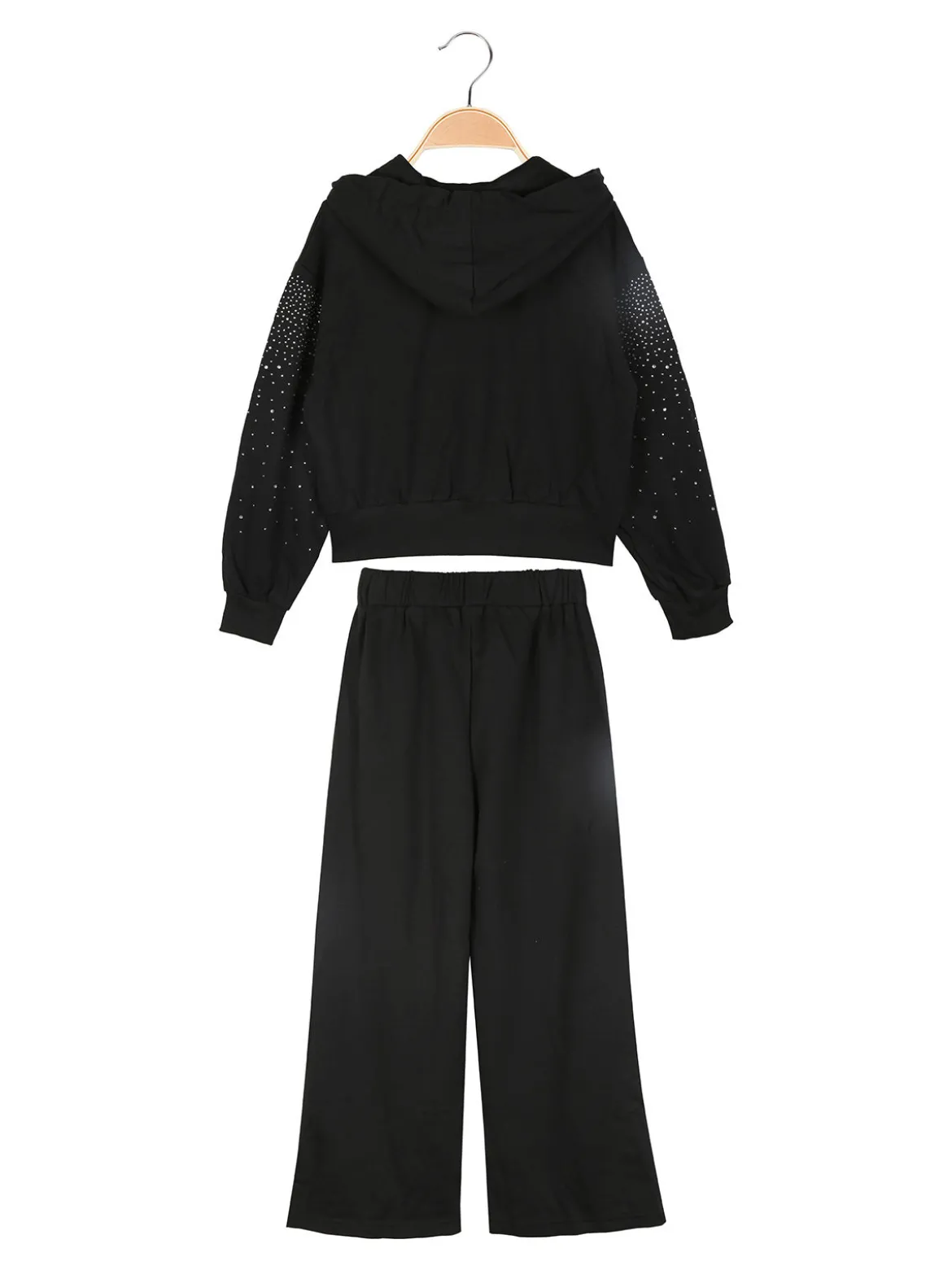 Miss Brum Completo tuta 2 pezzi da bambina con perle e strass - nero