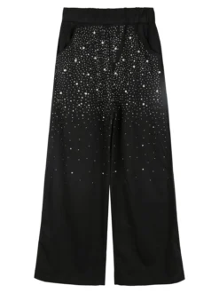 Miss Brum Completo tuta 2 pezzi da bambina con perle e strass - nero